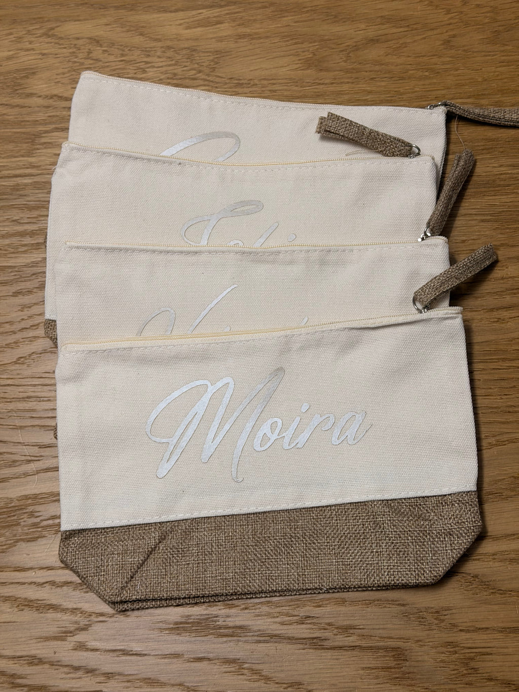 Beauty Case Personalizzabile in Cotone e Juta – 24 × 16 cm