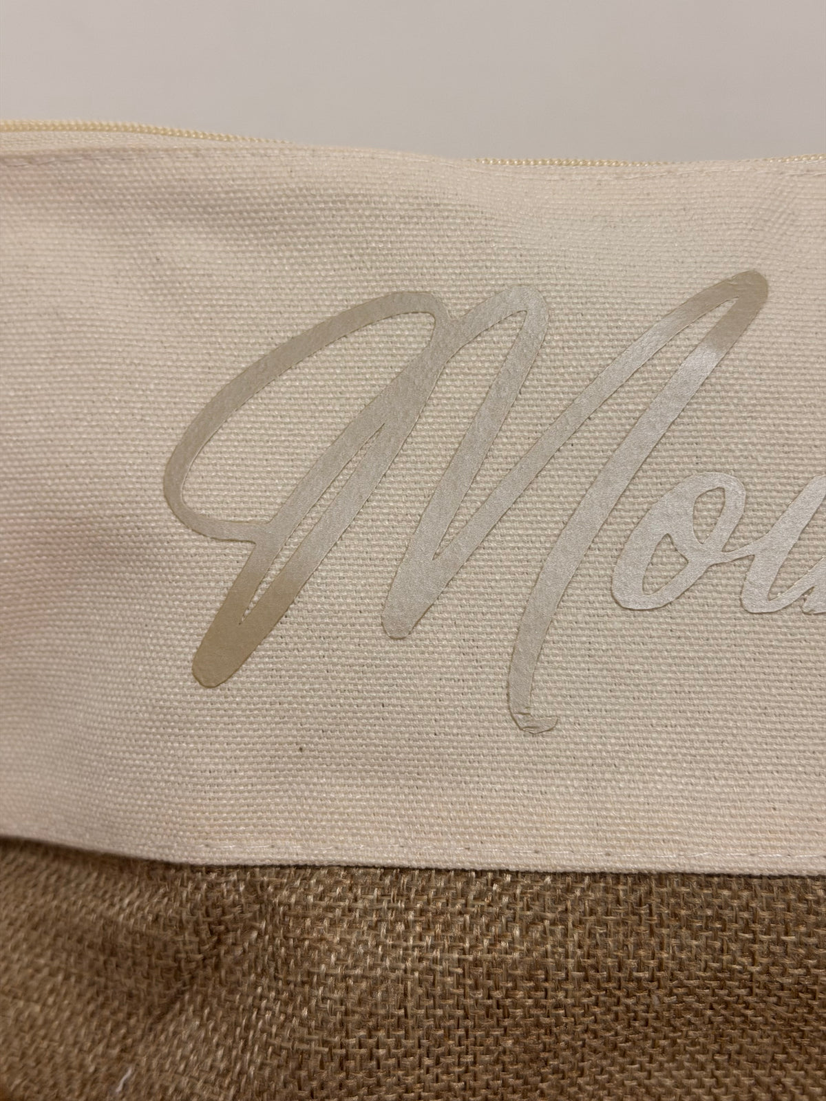 Beauty Case Personalizzabile in Cotone e Juta – 24 × 16 cm