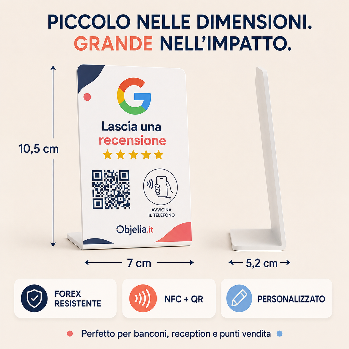 Stand NFC 3 in 1 personalizzato – Google, Instagram e Facebook
