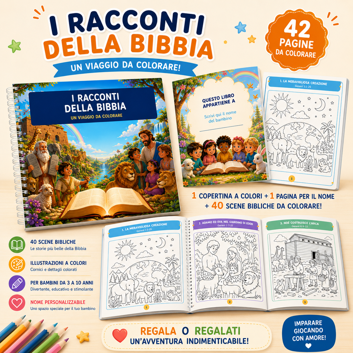 I racconti della Bibbia – Libro da colorare per bambini