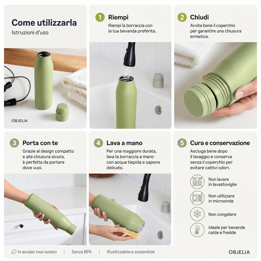 Borraccia Termica Personalizzabile in Acciaio Inox 600 ml