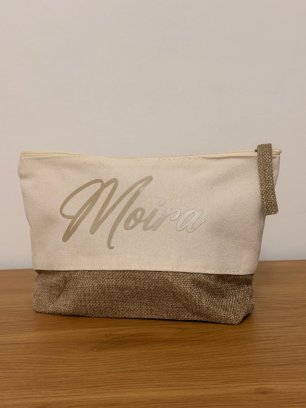 Beauty Case Personalizzabile in Cotone e Juta – 24 × 16 cm