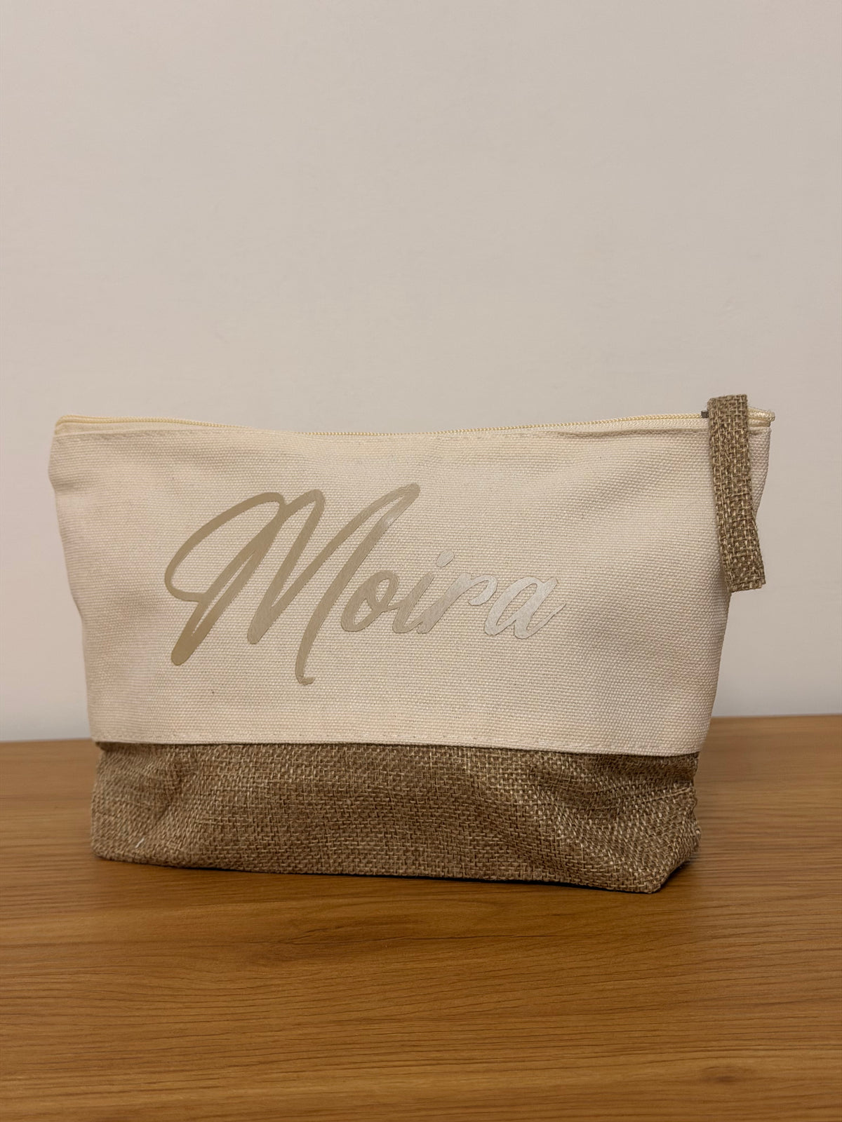 Beauty Case Personalizzabile in Cotone e Juta – 24 × 16 cm