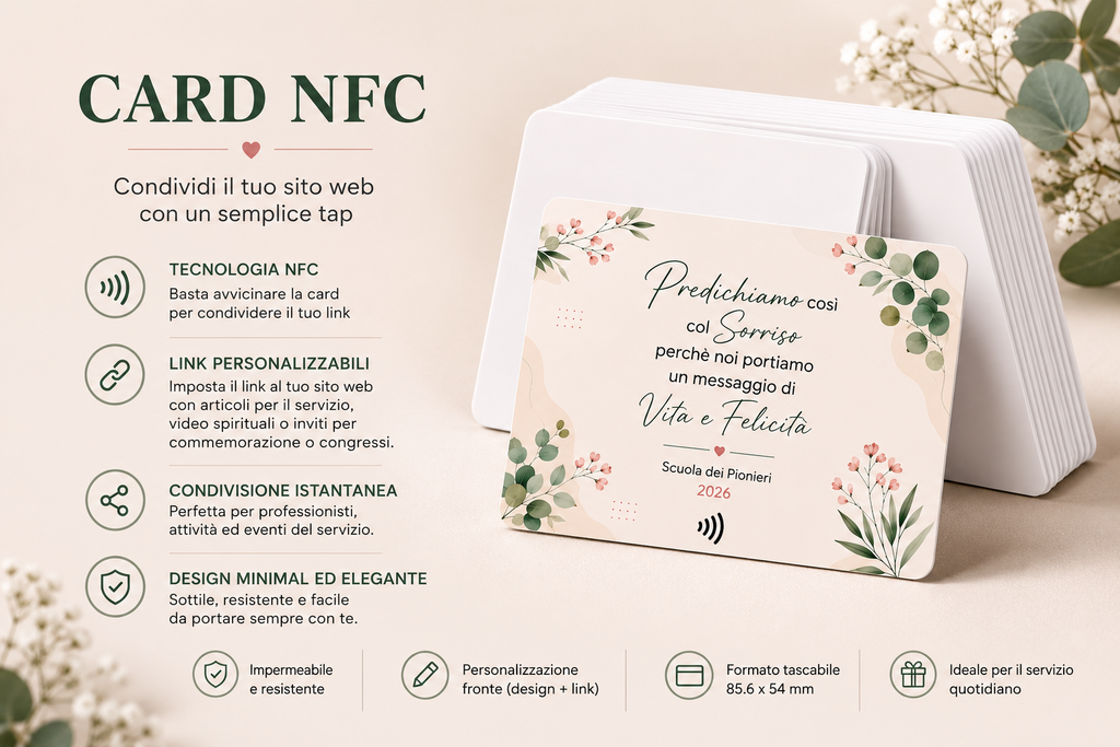 Bigliettino da visita NFC Personalizzabile – Condividi il tuo link con un semplice tap