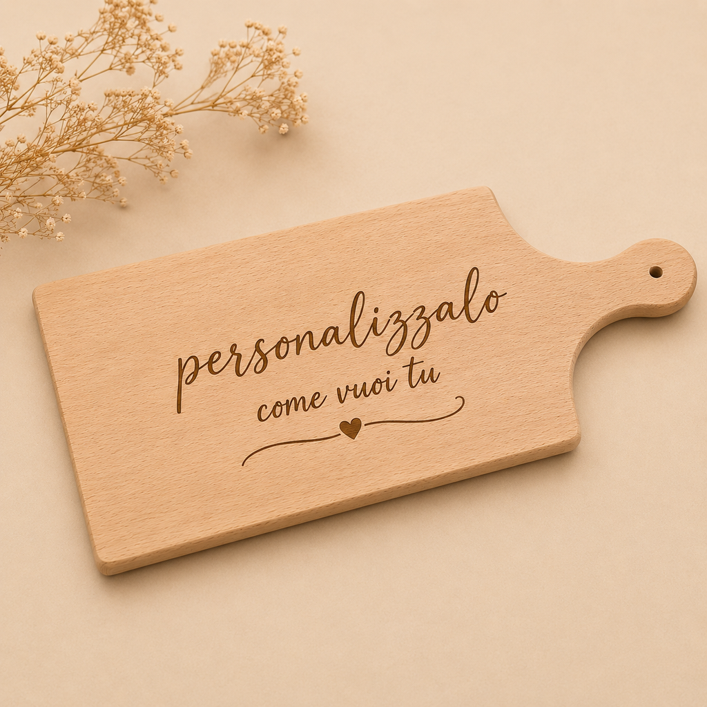 Tagliere in Legno Personalizzato con Nome, Frase o Dedica | Vassoio per Aperitivi e Cucina